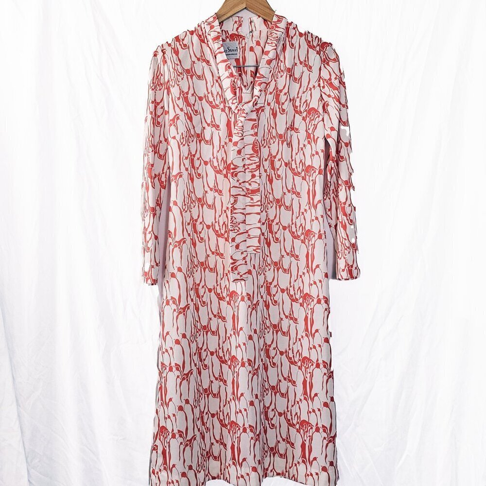 Vintage Orange Pengiun Print Maxi Dress Bleeker Street Johnathan Logan